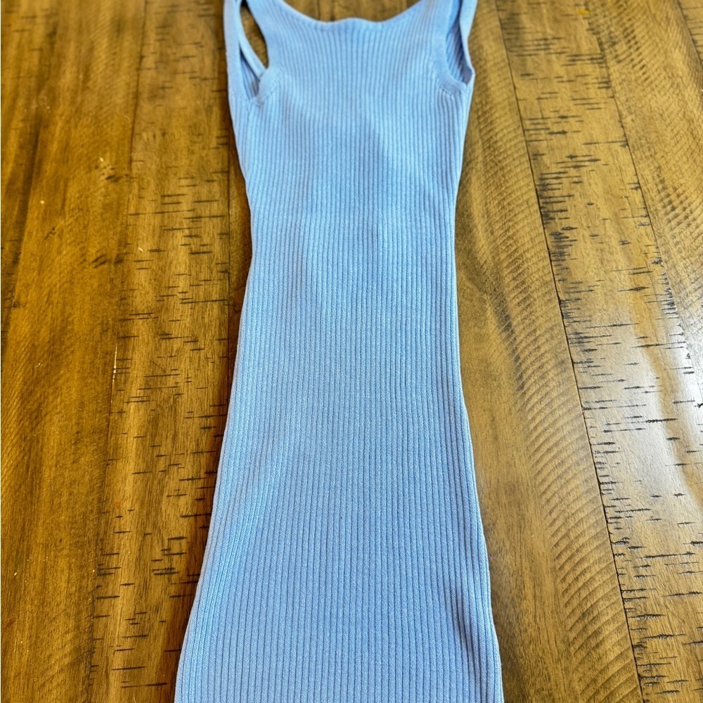 Princess Polly Backless Ribbed Dress in Light Blue - Picture 6 of 7